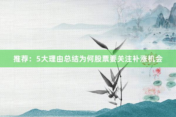 推荐：5大理由总结为何股票要关注补涨机会